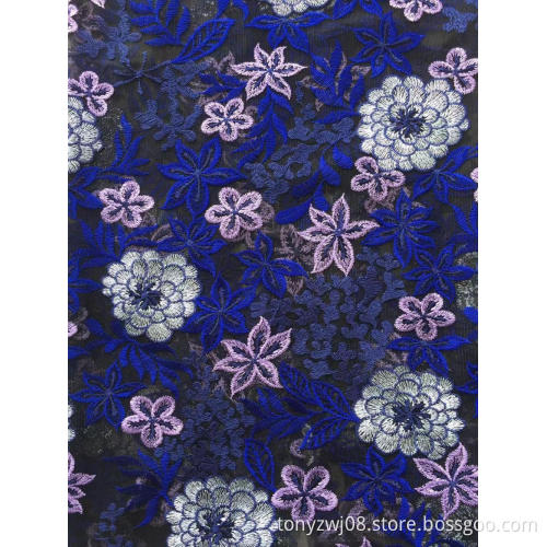 Combine Flower Flat Embroider Fabric for Ladies Garment